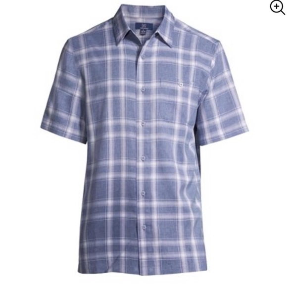 💜George Men’sButtonUp ShortSleeveMicrofiberShirt - Picture 1 of 8